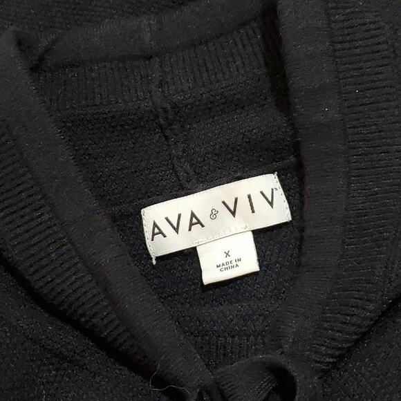 Ava & Viv Black Cowl Neck w/Ties Long Sleeve Sweater X - Picture 6 of 6